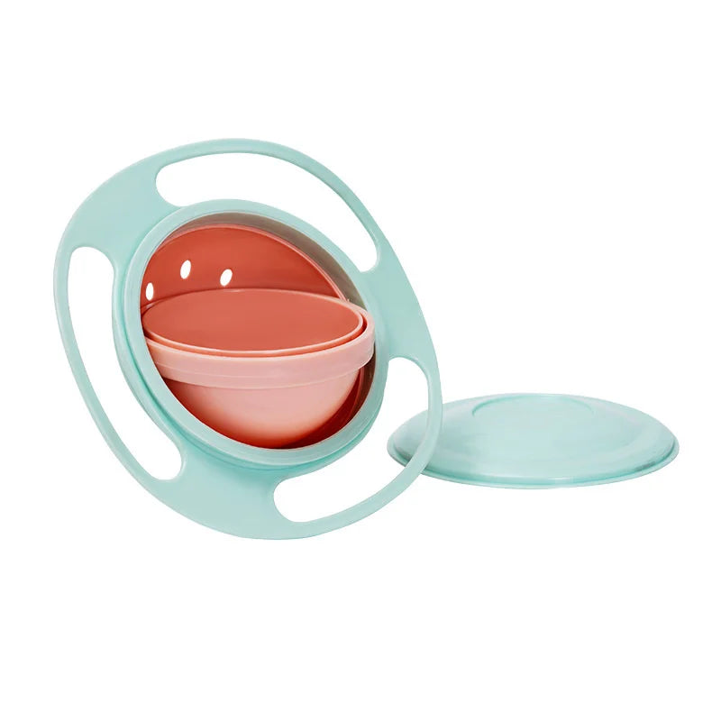 Kids Universal Gyro Bowl 360 Rotate Spill-Proof Practical Design Children Rotary Balance Solid Feeding Dishes Plate Tableware